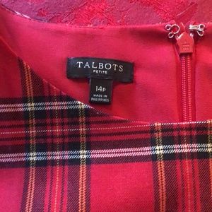 Talbot’s Red Plaid Dress 14 Petite